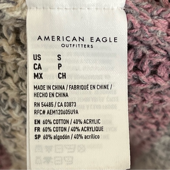 American Eagle Sweater Women’s Size Small Colorful Striped Long Sleeve Oversized - Picture 4 of 10